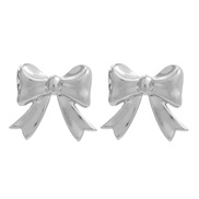 ( Silver)summer Alloy bow earrings occidental style Earring woman elegantearrings