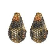 (gold grey ) colorful diamond earrings fully-jewelled drop ear stud lady occidental style exaggerating Earringearrings