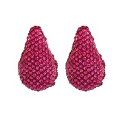 ( rose Red) colorful diamond earrings fully-jewelled drop ear stud lady occidental style exaggerating Earringearrings