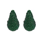 ( green) colorful diamond earrings fully-jewelled drop ear stud lady occidental style exaggerating Earringearrings