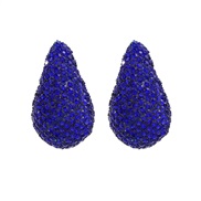 ( blue) colorful diamond earrings fully-jewelled drop ear stud lady occidental style exaggerating Earringearrings