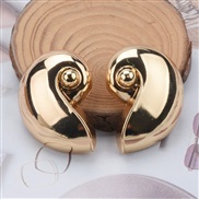 ( 1 Gold)same style occidental style exaggerating Alloy gold silver color earrings retro temperament big ear stud new E