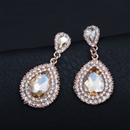 ( champagne)occidental style brief  crystal drop gem earrings fashion temperament all-Purpose earring