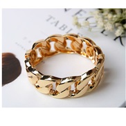 ( Gold)occidental style exaggerating Metal width bracelet  fashion woman bangle personality punk ornament