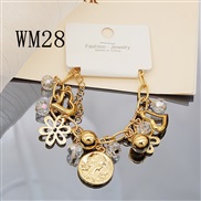 (WM28) occidental style fashion Bohemia color love pendant multilayer beads bracelet