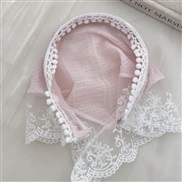 ( Pink)Korea all-Purpose Headband lace triangle head Country style temperament scarves all-Purpose Headband