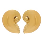 ( Gold)E summer wind Alloy earrings  exaggerating fashion geometry surface Metal ear stud