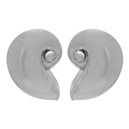 ( White K)E summer wind Alloy earrings  exaggerating fashion geometry surface Metal ear stud