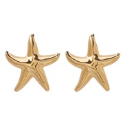 ( Gold)E occidental style samll fashion Metal starfish earrings  summerins tropical wind elements ear stud