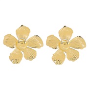 ( Gold)E retro Metal flowers earrings  occidental style wind fashion temperament exaggerating ear stud