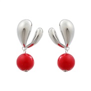 ( red)summer Alloy imitate Pearl earring occidental style earrings lady lovelyearrings