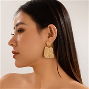 ( 2  Gold 3259)occidental style     Irregular Earring earrings woman ins exaggerating summer big circle ear stud