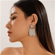 ( 2  White k 3259)occidental style     Irregular Earring earrings woman ins exaggerating summer big circle ear stud