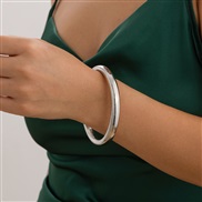 ( 2  White K 2449)occidental style exaggerating Metal wind textured bangle geometry brief surfaceracelet