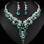 ( green)occidental style necklace earrings set high three bride