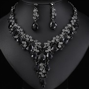 ( black)occidental style necklace earrings set high three bride