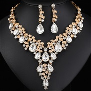 ( Golden white )occidental style necklace earrings set high three bride