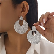 ( 3  White k 3293)occidental style Irregular Stripe ear stud woman  fashion geometry twining Metal Earringearrings