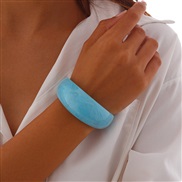 ( 1  blue 2473)occidental style  exaggerating Irregular translucent width surface bangle  personality Acrylic geometry 