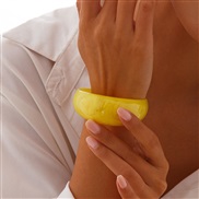 ( 1  yellow 2473)occidental style  exaggerating Irregular translucent width surface bangle  personality Acrylic geometr