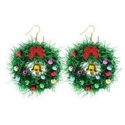 (D)occidental style christmas velvet  snowflake Five-pointed star christmas tree Alloy ear stud