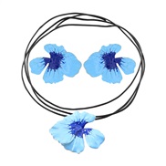 ( blue)flowers petal necklace earrings set