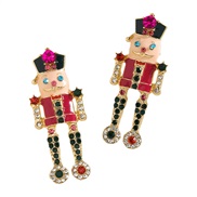 ( black)occidental style earrings  fashion diamond christmas cartoon Earring