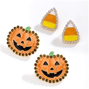 (Suit ) personality Halloween diamond earrings day enamel drop Earring set