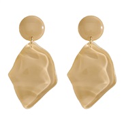 ( brown) occidental style fashion brief geometry earrings  personality lady all-Purpose three-dimensional pure color re