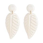 ( white) exaggerating color resin leaves earrings  personality Halloween geometry Leaf Earring