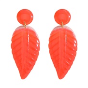 ( red) exaggerating color resin leaves earrings  personality Halloween geometry Leaf Earring