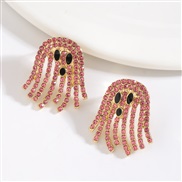 ( rose Red)occidental style creative personality earrings Halloween series fully-jewelled Earring