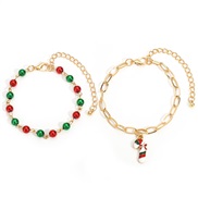 occidental style christmas series enamel pendant bracelet  brief chainins day