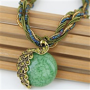 pure handmade  Bohemian style  retro peacock gem temperament lady beads  necklace